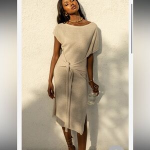 Knit Tie Midi Dress